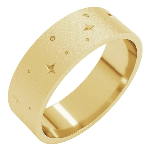 14K Yellow Gold  7 mm Wide Band Bold