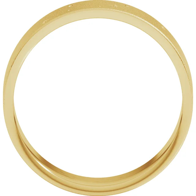 14K Yellow Gold  7 mm Wide Band Bold