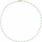 14K Yellow 2 mm Adjustable Turquoise Enamel Bead 17-18" Chain