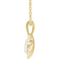 14K Yellow Gold Polished Seed Pearl Family Necklace