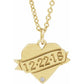 14K Yellow .005 CT Natural Diamond Engravable Heart comes with  18" Necklace