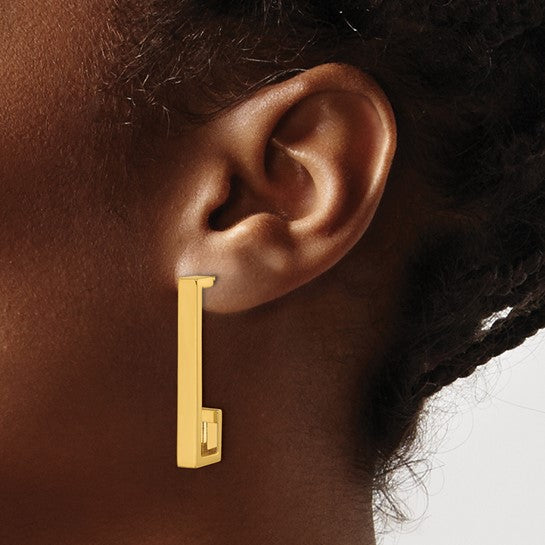 14k Yellow Gold Geometric Earrings