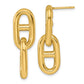 14K Yellow Gold Anchor Link Dangle Post Earrings