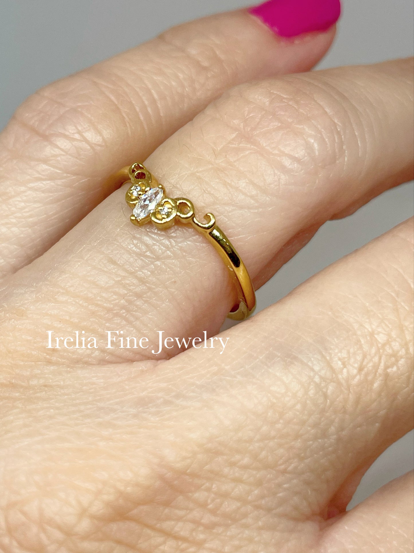 14K Yellow Gold .07 ct Marquise with Filagree Contour Band or Stackable