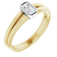 14k Two Tone White and Yellow Gold Petite Solitaire .30 ct Natural Diamond Color G-H , Clarity VS