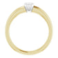 14k Two Tone White and Yellow Gold Petite Solitaire .30 ct Natural Diamond Color G-H , Clarity VS