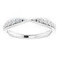 14K White Gold 1/5 CTW Natural Diamond Pinched Contour Band or Stackable