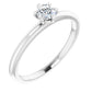 Platinum Petite Solitaire with .25 Carat Round Lab Diamond Color F+