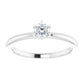 Platinum Petite Solitaire with .25 Carat Round Lab Diamond Color F+