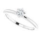 Platinum Petite Solitaire with .25 Carat Round Lab Diamond Color F+