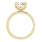2 carat Lab Diamond 18k Yellow Gold Diamond Engagement Ring with 6 Claw Prongs - LAB Certified Center