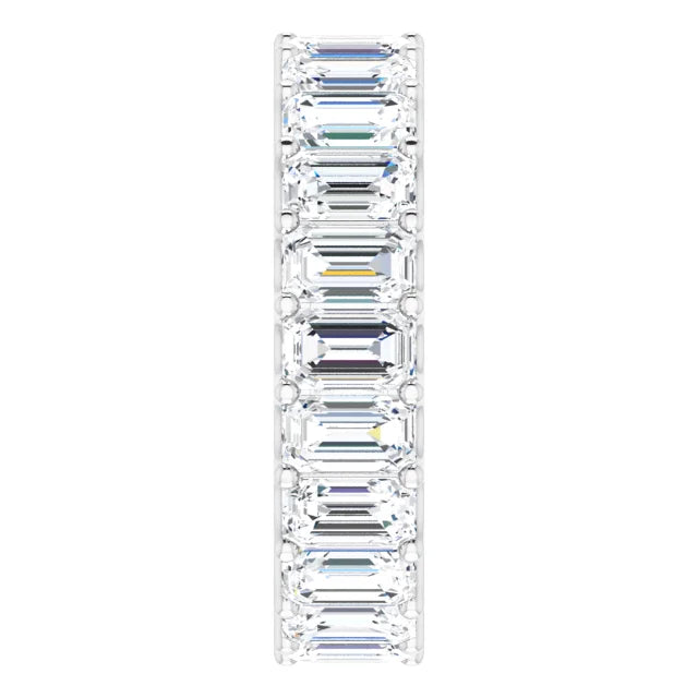 14k White Gold Emerald Cut Lab Diamond Eternity Band - MADE TO ORDER