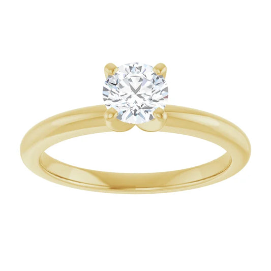 Petite Solitaire with .60 Carat ROUND Lab Diamond Color F+