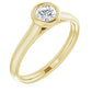 18k Yellow Gold Petite Solitaire with .33 Carat Round Lab Diamond Color F+