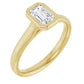 18k Yellow Gold Petite Solitaire with .50 Carat EMERALD Lab Diamond Color F+