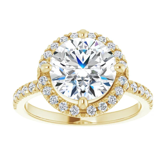 2.05 Carat Round Diamond Color G, Clarity SI1 Triple Excellent Solitaire Engagement Ring in 18k Yellow Gold