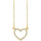 14K Yellow .08 CTW Natural Diamond Petite Heart comes with 16" Necklace