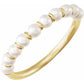 14K Yellow Gold Cultured Freshwater Pearl Ring Size 5 to 7