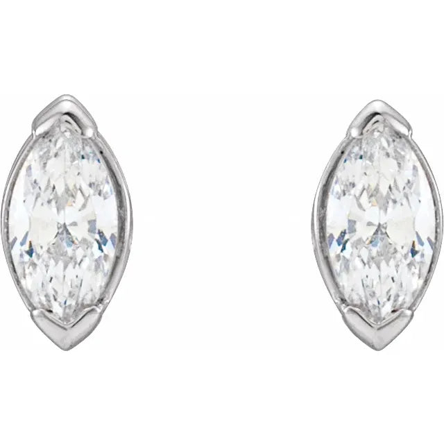 14K White Gold Marquise 1/2 CTW Lab-Grown Diamond Stud Earrings
