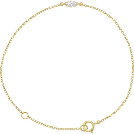 14k Yellow 1/4 Lab Diamond Marquee Bracelet