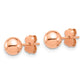 14k Rose Gold Size 6 mm Ball Stud Earrings