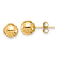 14k Yellow Gold Size 8 mm Ball Stud Earrings