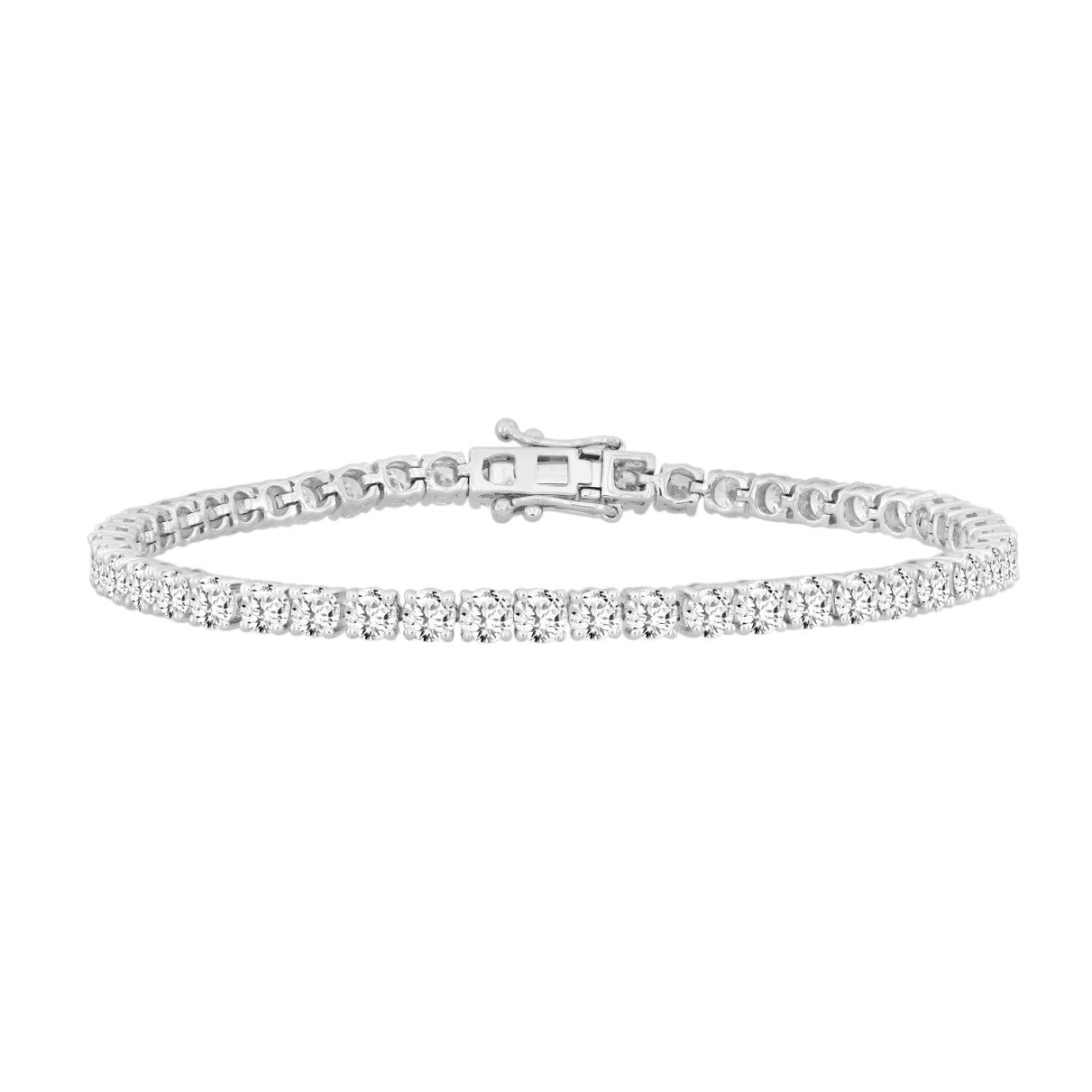 14k White Gold 7 Carat Lab Diamond Bracelet