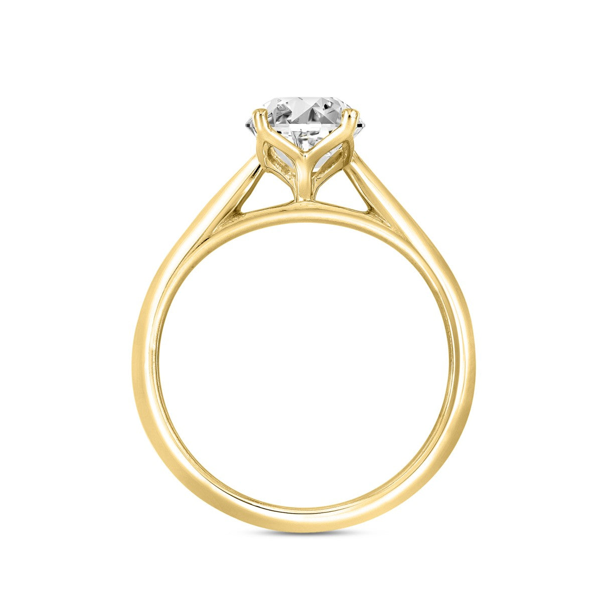 2.00 Carat Oval Lab Diamond Engagement Ring , set in 14k Yellow Gold