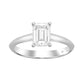 1 Carat Emerald Cut Lab Diamond Engagement Ring,