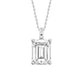 Size .50 - 3.00 Carat Emerald Cut Lab Diamond Solitaire Pendant in 14k White Gold