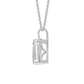 Size .50 - 3.00 Carat Emerald Cut Lab Diamond Solitaire Pendant in 14k White Gold