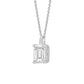 Size .50 - 3.00 Carat Emerald Cut Lab Diamond Solitaire Pendant in 14k White Gold