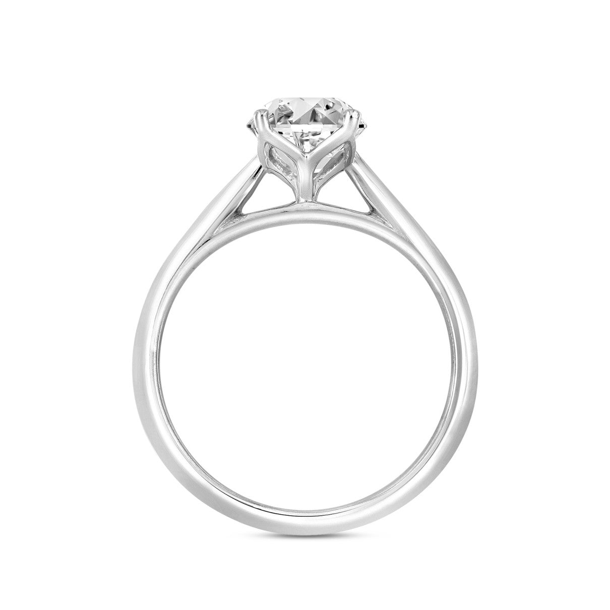 2.00 Carat Oval Lab Diamond Engagement Ring , set in 14k White Gold