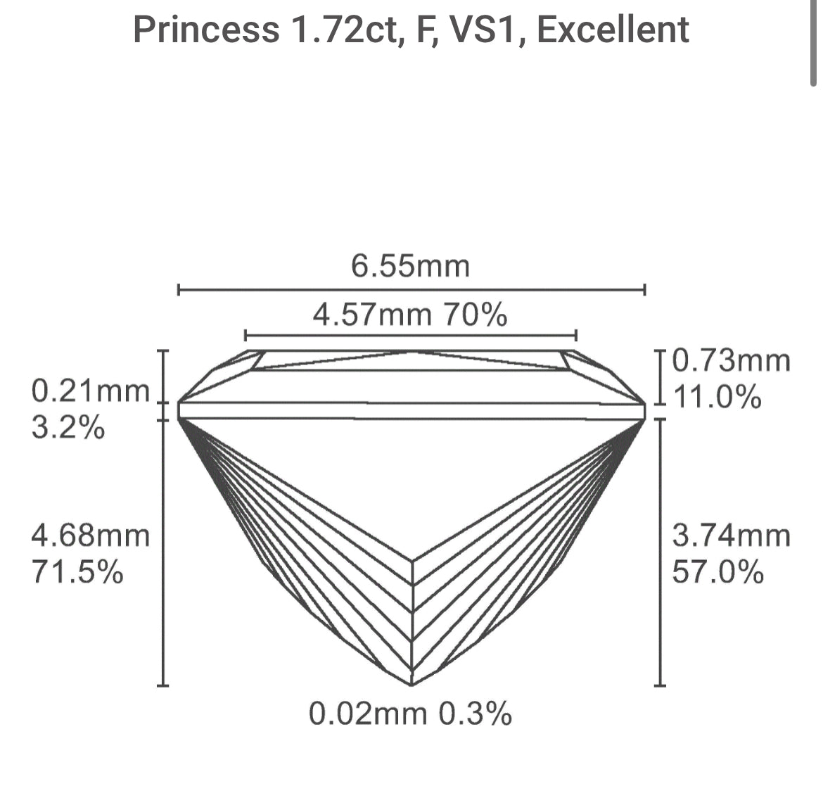 1.70 princess lab diamond