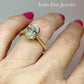 2.00 Carat Oval Lab Diamond Engagement Ring , set in 14k Yellow Gold