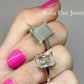 18k Gold Custom Setting with 5.04 Carat Emarald Cut Lab Diamond GIA