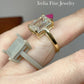 18k Gold Custom Setting with 5.04 Carat Emarald Cut Lab Diamond GIA