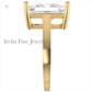 18k Gold Custom Setting with 5.04 Carat Emarald Cut Lab Diamond GIA