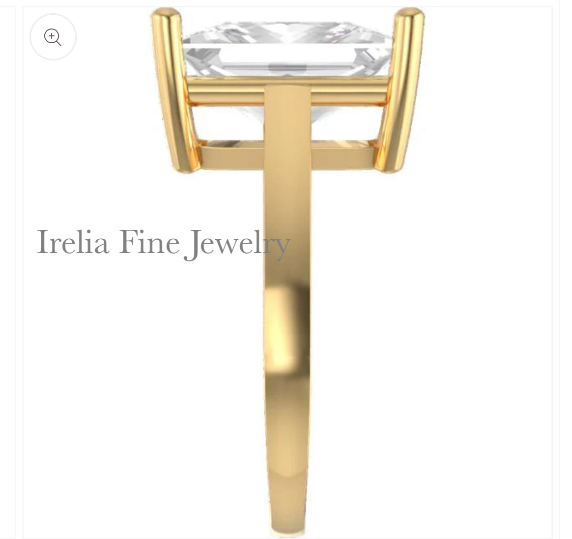 18k Gold Custom Setting with 5.04 Carat Emarald Cut Lab Diamond GIA