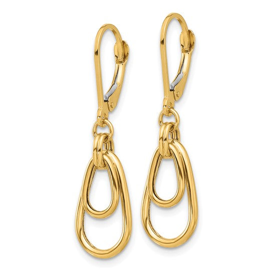 gold Open Oval Dangle Earrings