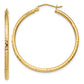 14k Gold Polished Lightweight Large Diamond-cut Tube Hoop Earrings - Metal Options 14k Rose - White - Yellow