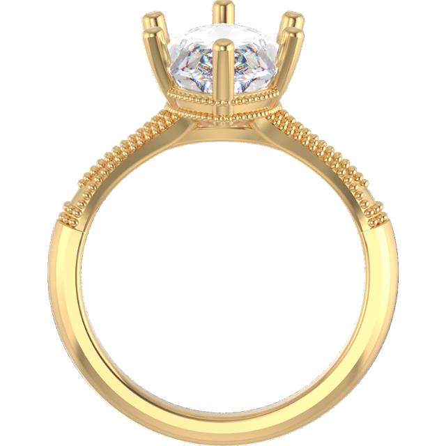 Custom Order - 18k Gold Milgrain Solitaire with Milgrain Edges center Lab Diamond Center