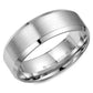 14k White Gold satin Center and Polished Edges - Collection by Crown Gold