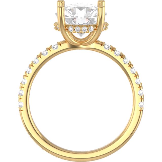 14k Yellow Gold Custom Setting with 1.57 Carat Round Cut Lab Diamond - Cert GCal 340960231