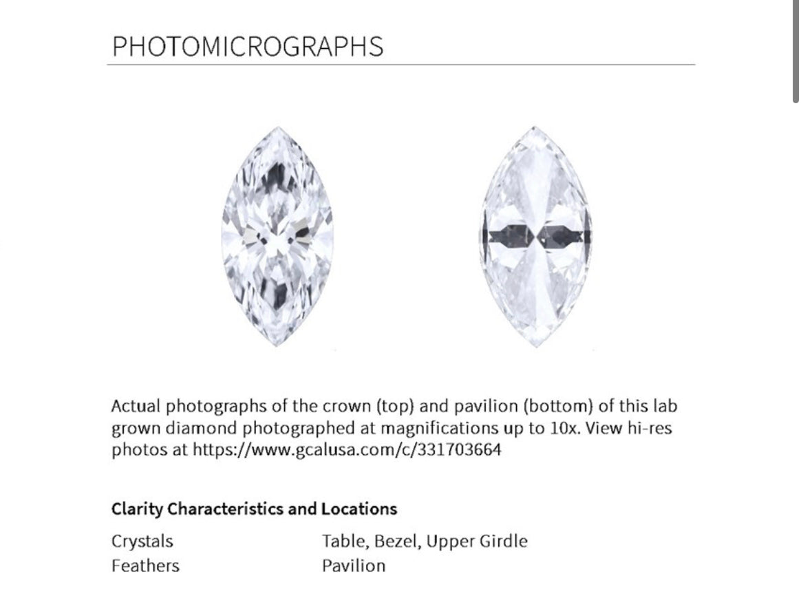 Marquise 3.05 Carat Lab Grown Diamond , Color F , Clarity VS2 , GCAL Report LG331703664