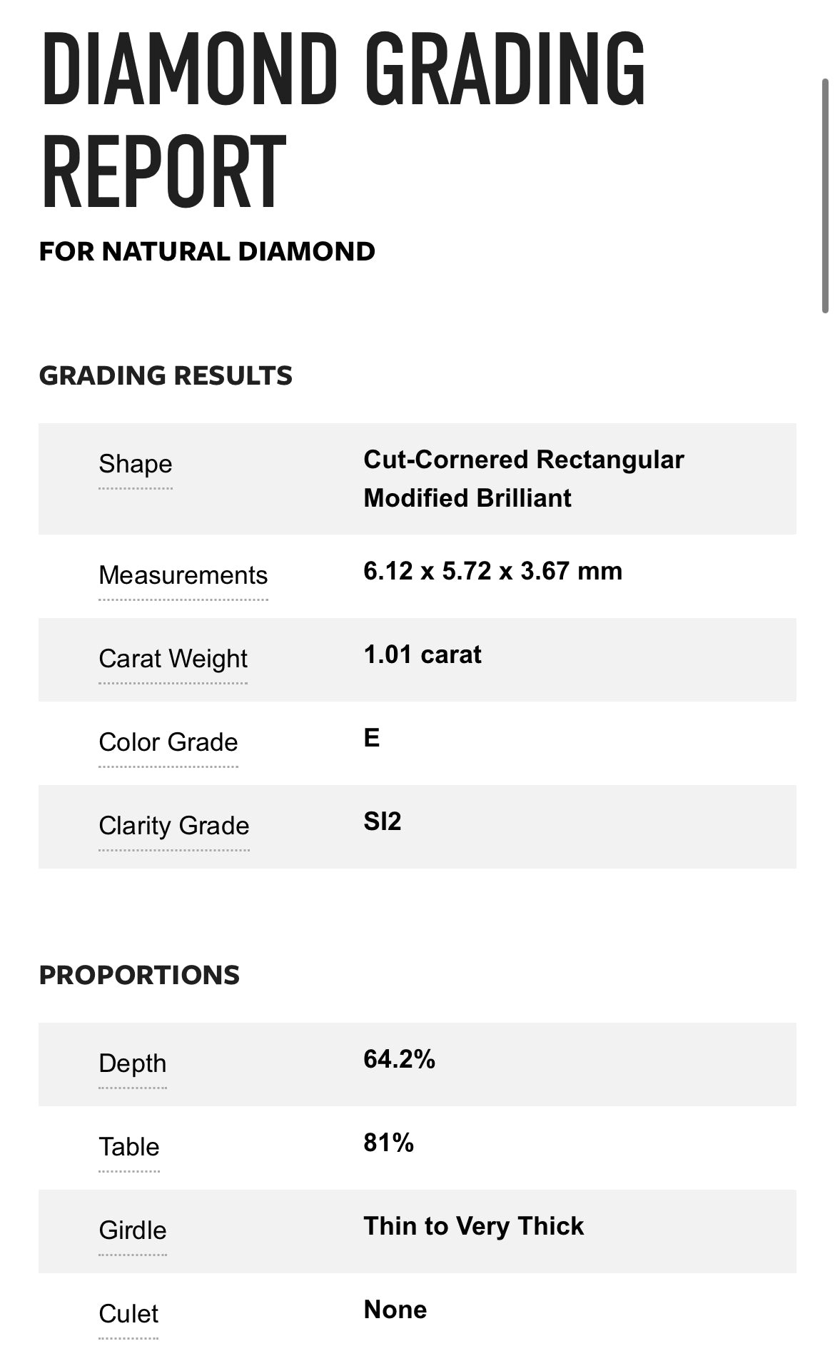 1.01 carat Radiant Cut Color E, Clarity SI2, GIA Certified 2191441381