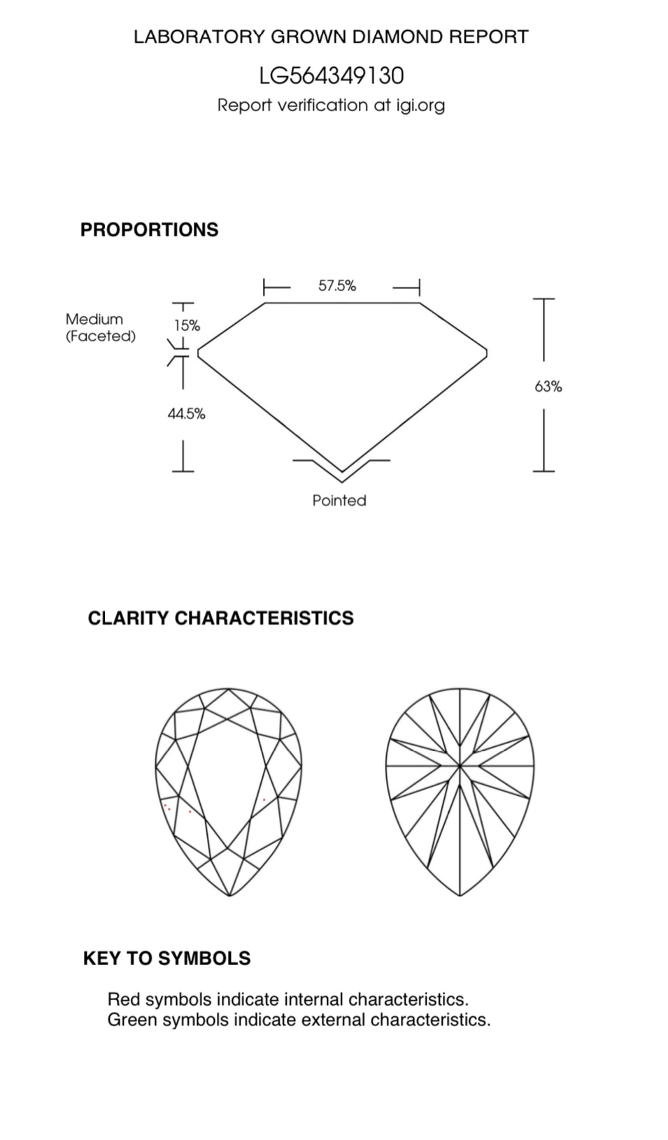 Igi hot sale diamond chart