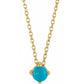 14K Yellow Natural Turquoise Cabochon, comes with 14k yellow gold adjustable chain