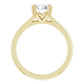 1.00 Carat Round Diamond Color F, Clarity VVS2 Triple Excellent Solitaire Engagement Ring in 14k Yellow Gold