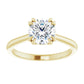 1.00 Carat Round Diamond Color F, Clarity VVS2 Triple Excellent Solitaire Engagement Ring in 14k Yellow Gold